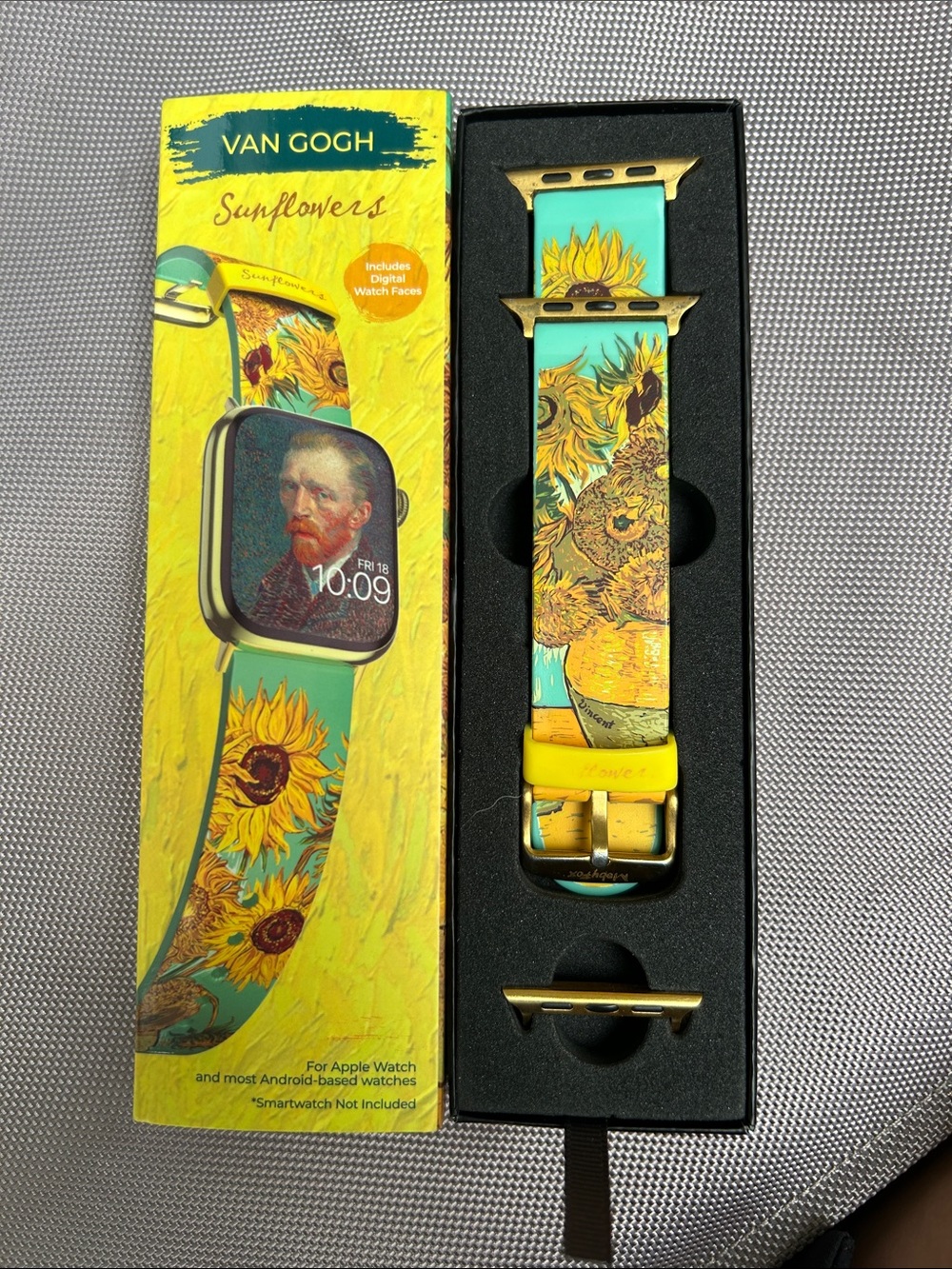 Sunflowers Green Apple Watch Band - Artistic Floral Strap